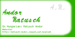 andor matusch business card